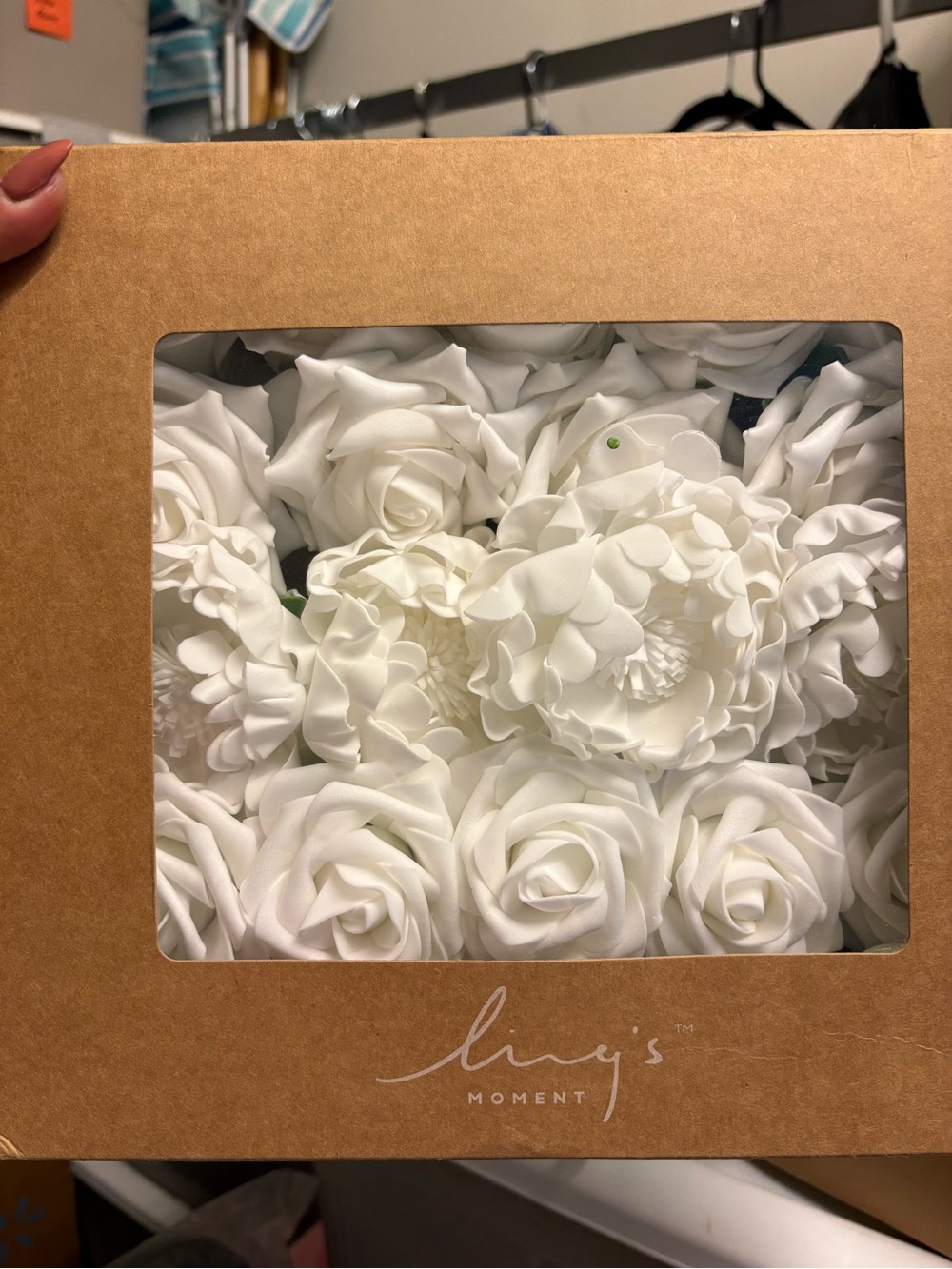White Artificial Rose Bouquet - Elegant Home Accent